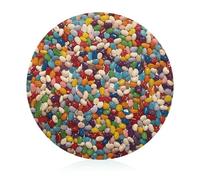 Cutting Board Assorted Jelly Beans Printed Cheese Delicatessen Cutting Board Round Tempered Glass Suitable for Kitchen Table Centerpiece