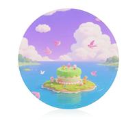 Cutting Board Cake Printed Cheese Delicatessen Cutting Board Round Tempered Glass Suitable for Kitchen Table Centerpiece