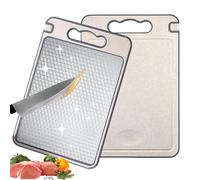 Cutting Board for Kitchen Double Sided 304 Stainless Steel, can Separately Handle Meat, Vegetables，Built-in Professional Anti Slip Bottom and Raised Edge, in case of Juice Leakage During Placement