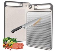 Cutting Board for Kitchen Double Sided 304 Stainless Steel & Plastic Chopping Boards for Meat Vegetables, Scratch Resistant Mesh Design,BPA Free Large Chopping Board with Knife Sharpener 36,9 * 25 CM
