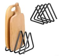 Cutting Board Organizer, Stainless Steel Triangle Rack for Kitchen Cabinet Corner, Black Pot Lid Holder Stand