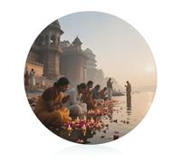 Cutting Board Prayer at The Ganges Printed Cheese Delicatessen Cutting Board Round Tempered Glass Suitable for Kitchen Table Centerpiece