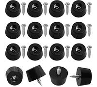 Cutting Board Rubber Feet LUORNG 16PCS Soft Non Slip Round Black Rubber Feet Bumpers Pads with M4x16 304 Stainless Steel Screws for Furniture, Electronics and Appliances Non Marking Feet Pad