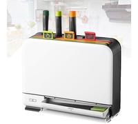 Cutting Board Set with Holder - Self Clean and Drying Kitchen Chopping Board Set with Storage Stand - 3 Color Coded Space Saving Cutting Boards Organizers - Kitchen Smart Gadgets