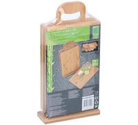 cutting board set with standard 29 x 15 cm bamboo brown 7-piece
