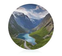 Cutting Board Tempered Glass Cutting Board Norwegian Fjords Printed Charcuterie Board for Kitchen