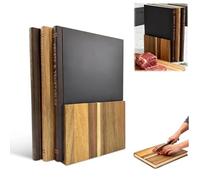 Cutting Board That Looks Like Books, Set of 3 Solid Wood Book Shaped Cutting Board Library with Wooden Stand, Decorative Kitchen Serving for Cheese Bread Meat Vegetables (1Pc)