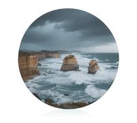 Cutting Board Twelve Apostles Printed Cheese Delicatessen Cutting Board Round Tempered Glass Suitable for Kitchen Table Centerpiece