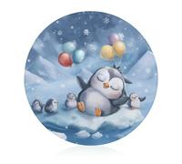 Cutting Boards for Kitchen Chopping Block Mat for Meat and Vegetables Cute Penguin Balloons Snowflakes