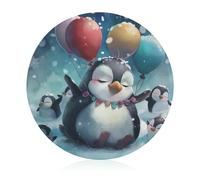 Cutting Boards for Kitchen Chopping Block Mat for Meat and Vegetables Cute Penguin Balloons Snowflakes