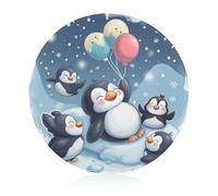 Cutting Boards for Kitchen Chopping Block Mat for Meat and Vegetables Cute Penguin Balloons Snowflakes