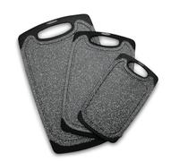 Cutting Boards for Kitchen, Large-Small Cutting Board Set of 3, Dishwasher Safe, Juice Groove, Easy Grip Handle, Non-Slip Rubber Cutting Board