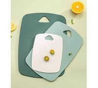 Cutting Boards for Kitchen,Plastic Cutting Board Set of 3, Thick Chopping Boards for Meat, Veggies, Fruits, with Easy Grip Handle,Dishwasher Safe (Green, 3Pcs)