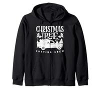 Cutting Crew Christmas Tree Farmer Truck Scene Zip Hoodie