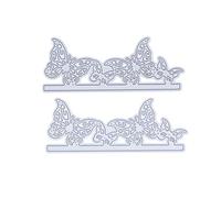 Cutting Die Set, Carbon Steel, 2 Pieces Butterflies Border Pattern - Durable Strong Material, Easy Operation, Ideal for Paper Crafts and Scrapbooking