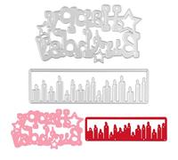 Cutting Dies for Card Making,Birthday Die Cuts for Card Making,Premium Metal Cutting Dies for Scrapbooking&Greeting Cards,Versatile Designs for Birthdays,Holidays,Perfect for Crafters&DIY Enthusiasts