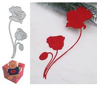 Cutting Dies for Card Making，Cutting Dies Cut Stencils for DIY Scrapbooking Photo Album Decorative Embossing Paper Dies for Card Making Templated+Cute Brooch Pin (Poppy Leaves)