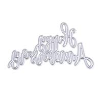 Cutting Dies for Card Making Happy Anniversary Letter Metal Cutting Die for DIY Scrapbooking Paper Card Album Decor