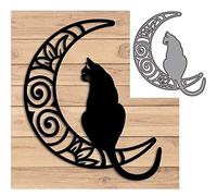 Cutting Dies for Card Making, YunTrip Animal Cat On the Moon Metal Cutting Die Cuts Stencil for DIY Scrapbooking Album Embossing Photo Crafts Paper Cards Decorative Craft