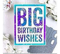 Cutting Dies for Card Making, YunTrip Big Birthday Wishes Letters Metal Cutting Die Cut Stencils for DIY Scrapbooking Photo Album Paper Decorative Craft for Greeting Cards/Invitation