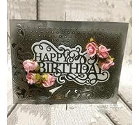 Cutting Dies for Card Making, YunTrip Happy Birthday Metal Cutting Die Cut Stencils for DIY Scrapbooking Photo Album Decorative Paper Craft for Greeting Cards/Invitation