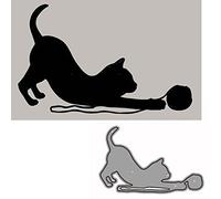 Cutting Dies for Card Making, YunTrip Playing Cat Metal Cutting Die Cuts Stencil for DIY Scrapbooking Album Embossing Photo Crafts Paper Cards Decorative Craft