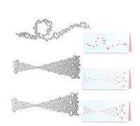 Cutting Dies for Cards Making Decor - Tiny Spot Line & Heart Lace Patterns, Premium Carbon Steel Craft Dies for DIY Scrapbooking Decor, Album Embossing, and Paper Crafts (Set of 3)