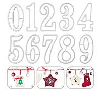 Cutting Dies Numbers, Metal Cutting Stencil Number, Embossing Die Cuts Number for DIY Invitation Cards, Scrapbooking Album, Paper Cards （Silver）
