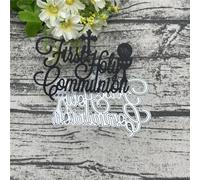 Cutting Dies Stencils,10.7x8cm My First Holy Communion Lace Metal Cutting Dies Stencils for Scrapbooking Embossing Photo Album Paper Cards Decoration