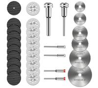 Cutting Discs for Dremel Rotary Tool, HSS Circular Saw Blades 6pcs with 1/8" Shank, Diamond Cutting Wheels 10pcs, Resin Cutting Discs 10pcs For Wood, Metal, Plastic, Glass, Aluminium