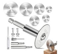 Cutting Discs for Metal, Set of 10 Cutting Discs for Dremel Accessories, Complete Set with 6 Cutting Discs 65 mm/106 mm Adapter for Cutting Wood, Stone, Metal