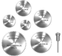 Cutting Discs with 7Pcs Steel Metal Mini HSS Saw Blades with Mandrels Drill Warehouse Rotary Wood