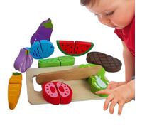 Cutting Food Toys | Wooden Sensory Game | Interactive Motor Skill Games 3+ Years Symbolic Game Family Fun