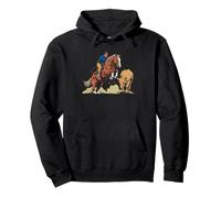 Cutting Horse Portrait Working Herd Cattle Western Pullover Hoodie