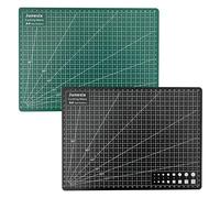 Cutting Mat,2 pcs A4 Self Healing Cutting Mat Double Sided PVC Non-Slip Mat Cutting Board Craft Art Mat,for Fabric, Crafting,Quilting,Sewing,Scrapbooking Project,30cm * 22cm Black/Green