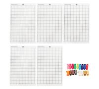 Cutting Mat Pen Adapter Set 5 Pcs Slip Proof Adhesive Cut Mat with 17 Pcs Replacement Marker Adapter Kit for Explore Silhouette Cameo Crafting PVC ABS 12x8in