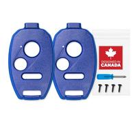 Cutting NOT Required for Honda Key Fob Cover Shell for Civic Accord CRV Pilot Element - Custom Fit Durable Design Easy Installation by StandardAutoPart (3 Button) (Pack of 2) (Blue)