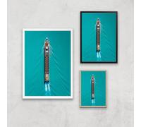 Cutting Through The Waves Giclee Art Print - A3 - Wooden Frame