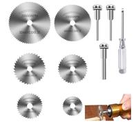 Cutting Wheel Set for Rotary Tool, 6 Pcs HSS Saw Disc Wheel Cutting Blades with Screwdriver for Wood Plastic Metal Cutting