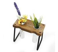 Cuttings Holder - Table Terrarium with Wooden Stand - Garden Decor, Decorative Container for Growing Flowers and Pothos