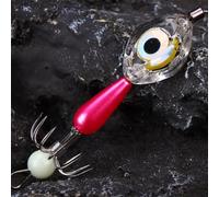 Cuttlefish & Octopus Fishing with 2Pcs LED Glow Squid Hooks Perfect for Night Use (4# Yellow)
