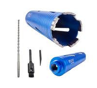 CUTTOOLS ½" BSP 260mm Helix Diamond Core Drill Bit with SDS Drill bit set, 10 mm height Diamond tipped Diamond Hole Saw Cutter for Concrete Masonry Brick Wall Stone (82mm x 260 mm Core Drill Set)