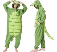 CUTTUECD Alligator Crocodile Adult Onesie - Halloween Costume - Cozy Animal Pajamas One-Piece Cosplay Suit for Women and Men, New Alligator Crocodile, XX-Large