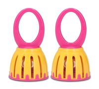 CUTULAMO Children Rattle Bell, Oval Handle Bright Colors Round Corner Funny Handheld Cage Bell for Home