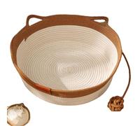 Cutypet Cat Basket, Cotton Rope Handmade Woven Cat Bed, Wicker Woven Bed, With Teasing Ball, Foldable Pet Toy basket, for Indoor Small & LargeDog (brown,Large)