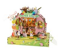 Cutywood DIY Miniature House Kit-Easter Egg Truck Tiny Dollhouse Kits for Adults to Build, Mini Model Kits with LED&Music Box, Wooden Adults Crafts Puzzles, Birthday Gifts for Friends Family