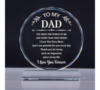 Cutywood Gifts for Dad, Unique Crystal Engraved Dad Gifts from Daughter Son, Dad Birthday Gifts for Men, To My Best Dad Gifts on Birthday Christmas Valentines Day