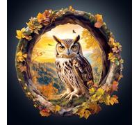 Cutywood Wooden Puzzle for Adults, 250 Pieces Unique Shaped Autumn Owl Jigsaw Puzzles, Wood Adult Puzzle with Gift Box, Christmas Birthday Gifts for Friends Family (L-13.4 * 12.9in)