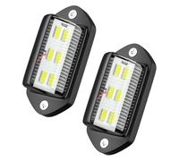 Cuuofireo Number Plate Light For SUV For Truck For Trailer For Van Tag Step Lamp White Bulbs Car Products License Plate Lights 2PCS 6 LED Number Light(2 Pcs Black)