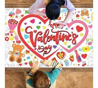 CUUSNNY Valentines Day Large Coloring Tablecloth, Valentine's Day Giant Coloring Poster for Activity and Home Party Decor, 30x72 Inch